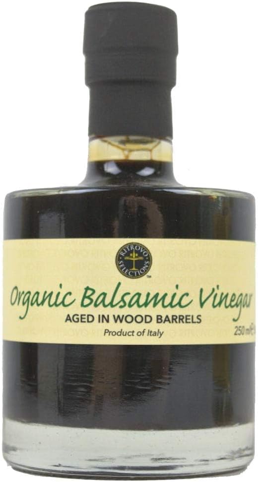 Sofia Private Label Organic Balsamic Vinegar - 250ml (8.5 Fl Oz) Glass Bottle Aged Balsamic Vinegar of Modena Italy (Dark Balsamic Vinegar)
