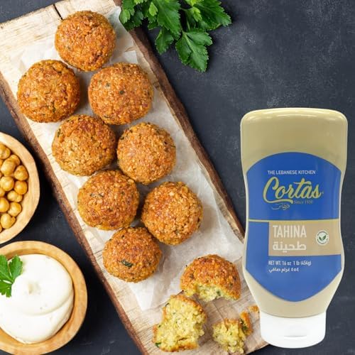 Cortas - Tahina, 16 oz (454g), All Natural Sesame Paste in a Squeeze Bottle