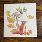 IHR Ideal Home Range Cocktail Napkins Disposable 3-Ply Paper Party Napkin Pack, 5" x 5", Fall Squirrel, 20-Count
