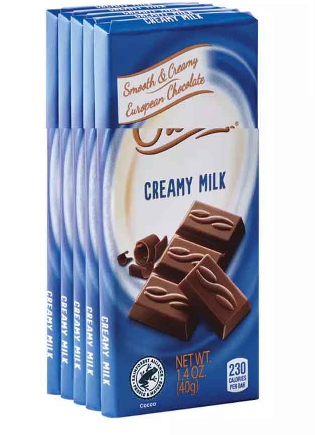 Milk Chocolate Bars, Individually Wrapped Candy, Imported German Snack Snacking Food Dessert Gift Gluten Free Easter Basket Stuffer Treat, 5 Mini Pack Choceur Bars,1.4oz Each
