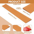 Threshold Ramps for Doorways, 39.37 X 3.15 X 0.98Inch Self-Adhesive Rubber Ramps, Adjustable and Cuttable Threshold Ramp, Threshold Rubber Door for Stroller Scooter, Wheelchair (Yellow-Brown)