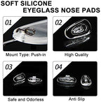 Push-in Eyeglass Nose Pads, 6 Pairs 14mm Soft Silicone Push in Nose Pads for Glasses