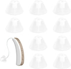 10 PCS Hearing Aid Domes Silicone Ear Tips,Universal Fit Replacement Ear Standard Receiver Tulip Domes Split Ear Rub Piece Comfortable Hearing Amplifier Kit,Perfect for Open Air (Open fit,Transparent）