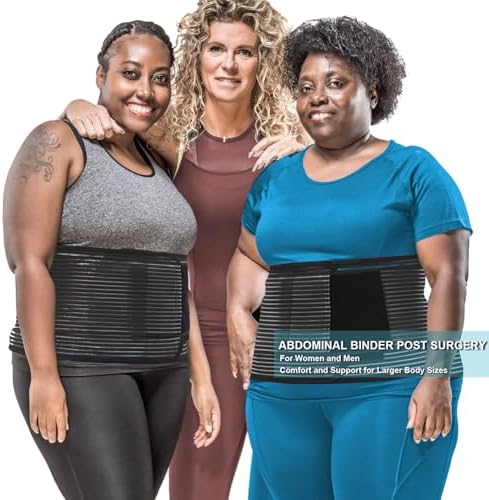 Abdominal Binder Post Surgery Plus Size | Postpartum Belly Band Wrap | Post C Section Belly Binder | Stomach Compression Hernia Belt For Men or Women Hernia Surgery, Natural Birth, Abdominal Injuries,Hysterectomy (2XL/3XL)