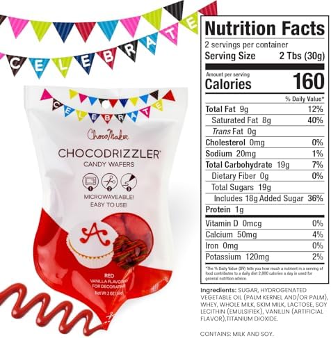 Chocodrizzler Candy Wafers Microwaveable Pouch 2 Oz (Red)