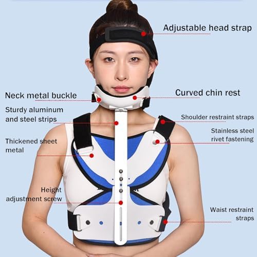 Cervical Thoracic Orthosis, Height/Head Adjustment, Head Neck Chest Thoracic Halo Brace, for Head/Neck/Chest/Cervical Spine Atrophy and Injury