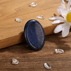 GolbalJew Lapis Lazuli Thumb Worry Stone for Anxiety Healing Crystals Sets, Hand Carved Crystals and Healing Stones, Meditation Crystal Reiki Natural Relax Palm Stone for Anxiety Therapy Relief