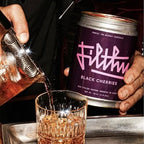 Filthy Cocktail Amarena Black Cherries, Premium Cocktail Garnish, All Natural Wild Italian Amarena Black Cherry, Non-GMO, Gluten Free, Vegan, Slow-Cooked, 45 Oz Tin, 170 Cherries