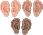 3 Pairs Silicone Ear Model - Flexible Fake Ear in 3 Colors - Soft Realistic Ear Model for Professional and Beginners Piercing Practice,Earring Jewelry Display Props Acupuncture Teaching Tool