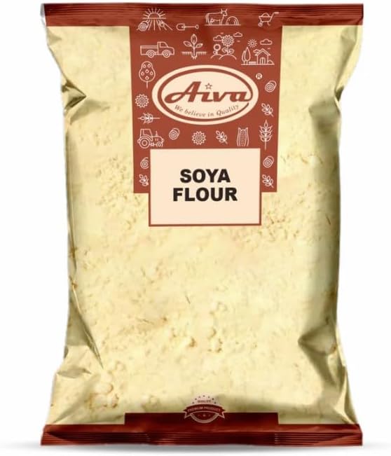 Aiva Soy Soya Bean Floour 4 LB Bulk | Soy Bean Flour All Natural - Rich Nutty Flavor Healthy Flour Substitute