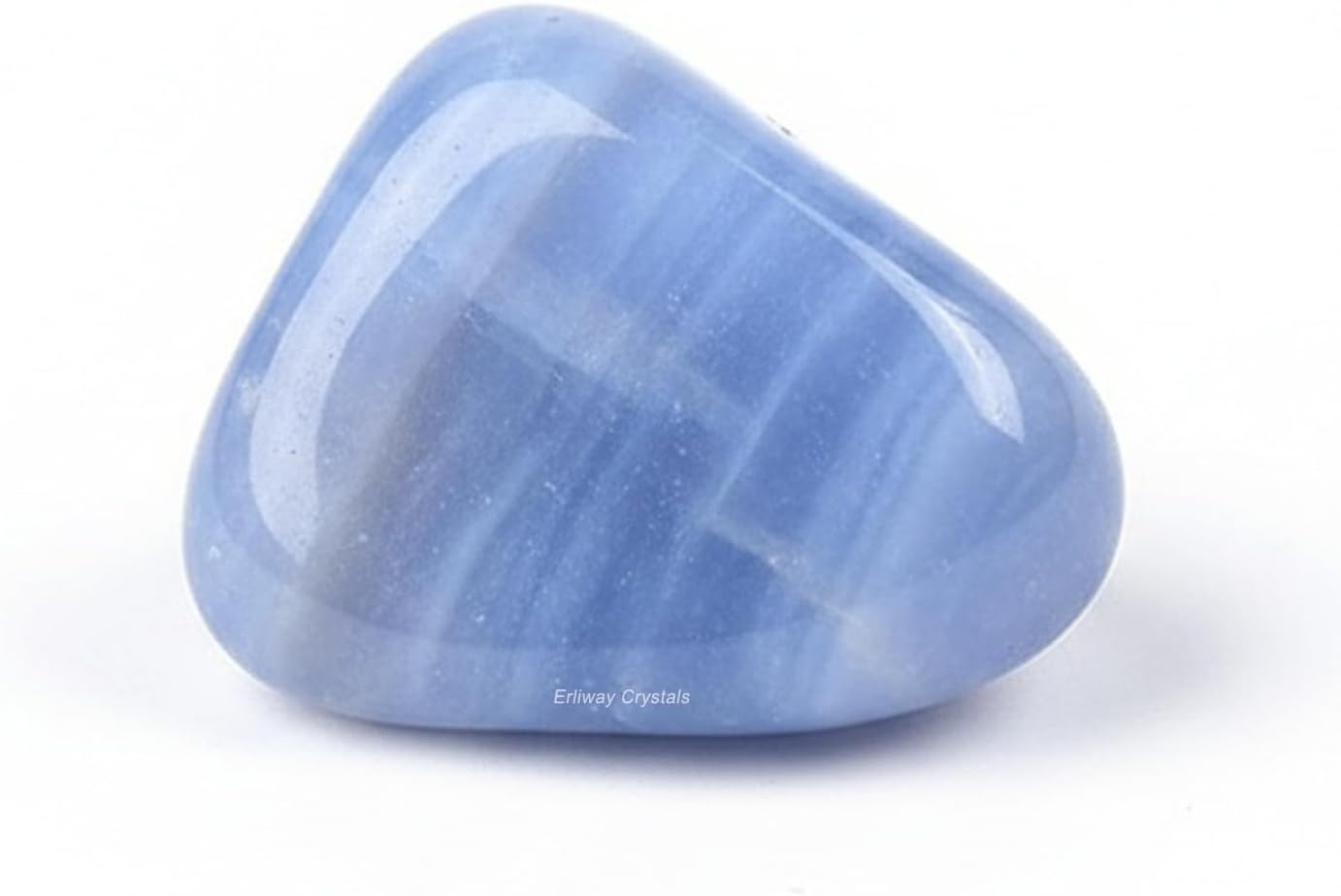 Erliway Blue Lace Agate Crystal and Healing Stones Tumbled for Energy Balance, 0.8-1.2" Large Natural Polished Tumbled Crystals for Reiki, Meditation, Stress Relief, Vase Filler Home Décor (1 Pc)