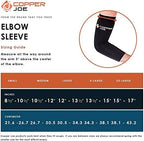 Copper Joe 2 Pack Recovery Elbow Compression Sleeve - Ultimate Copper Relief Elbow Brace for Arthritis, Golfers or Tennis Elbow and Tendonitis. Elbow Support Arm Sleeves For Men and Women (Medium)