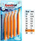 Angle Interdental Brushes (1.2 mm - Size 7), Angled Dental Brush for Teeth Cleaning - Excellent Access Between Teeth - Orange