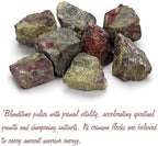 GolbalJew Bloodstone Natural Raw Crystals 2PCS Healing Crystal Stones 1.2-2.0” Reiki Healing Gemstones for Meditation Chakra Balance Home Decor