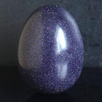40x30mm Mixed Gemstone Rose Quartz Egg with Wood Stand Chakra Crystal Healing Home Decor (Blue Goldstone)