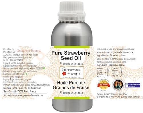 Greenwood Essential Pure Strawberry Seed Oil (Fragaria ananassa) 100% Natural Therapeutic Grade 630ml (21 oz)