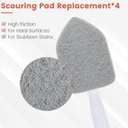 Wlich Scouring Pads Microfiber Cloth Refills 6 Pack, Fit Tub Tile Scrubber Brush Cleaning, Reusable Scouring Scrub Pad and Microfiber Scrub Pads Set for Cleaning Bathroom Kitchen Toilet Tile Sink