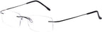 Titanium Frame Rimless Reading Glasses in 24 Strengths and 5 Colors