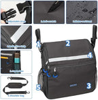 ZHCHG Wheelchair Bags, Wheelchair Backpack with Cup Holder, Wheelchair Bags to Hang on Back, Electric Wheel Chair Accessories, Large Storage Bag for Walker Rollator