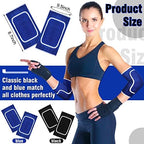 2 Pair Elbow Pads Volleyball Sport Breathable Protective Support Gel Pad Arm Compression Sleeves for Teen Girls Boys Basketball Football Skating(Black, Blue)