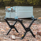 Naroote Folding Cooler Stand Frame, Camping Cooler Stand Aluminum Alloy Adjustable Outdoor Cooler Stand for Camping, BBQ, Fishing, Luggage Stand for Guest Room Foldable