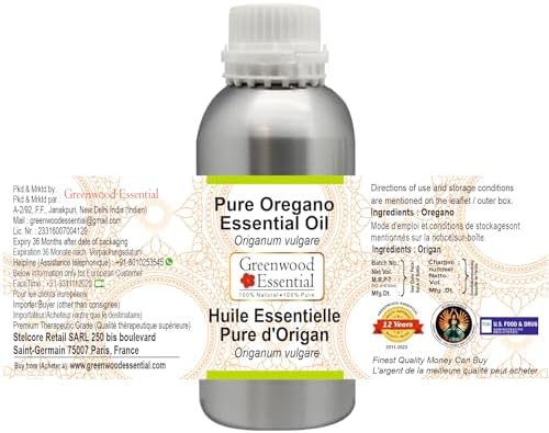 Greenwood Essential Pure Oregano Essential Oil (Origanum vulgare) Steam Distilled 1250ml (42.2 oz)