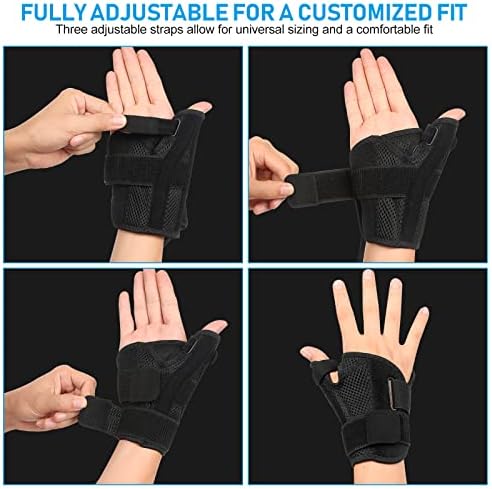 Thumb Brace - Carpal Tunnel Wrist Brace Relief and Tendinitis Arthritis Sprained, Thumb Spica Splint Wrist Support to Night Sleep, Treat Trigger Splint Sprain Relieve Pain - Stabilizer Fit Left and Right Hands