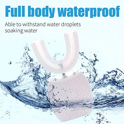 Automatic Toothbrush for Adults Ultrasonic Toothbrush with Soft Bristles Rechargeable Portable 30'' Automatic Timer Wireless Charging Washable Dual-Use for Travel Home (White)