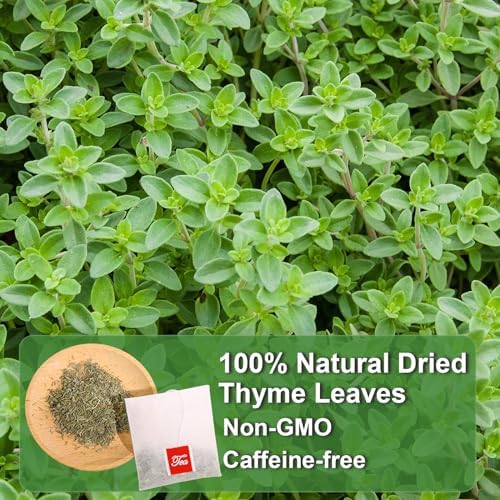 FullChea - Thyme Tea Bags, 40 Teabags - Premium Thyme Leaves - Non-GMO - Caffeine-free, Promote Overall Health, Support Digestion