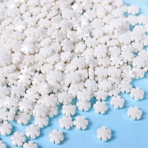 White Sprinkles for Cake Decorating 3.52 Ounce, White Snowflake Sprinkles Perfect for Cupcake Toppers Wedding Party Valentines Halloween Christmas Supplies