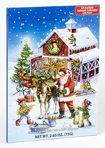 Vermont Christmas Company Ready Reindeer Chocolate Advent Calendar - 24 Milk Chocolate Christmas Treats - Advent Countdown Calendar