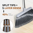 Broom, Outdoor Brooms for Sweeping Indoor, Adjustable 55" Pet Hair Removal Heavy Duty Broom for Floors Home Kitchen Garage Commercial Patio Industrial Snow (Pack of 1)