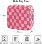 Sanitary Napkin Storage Bag, Menstrual Pad Zipper Bag Checkered Portable Period Bag Panty Liners, Tampon Storage Pouch for Women Ladies Daily Use Storage Purse Travel