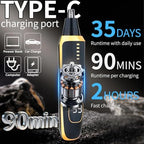 LED Display Eyebrow & Nose Hair Trimmer Clipper for Men Women,2026 Rechargeable 2 in 1 Painless Ear & Facial Hair Trimmer with Powerful Motor and Dual-Edge Blades Easy Cleansing (Black)