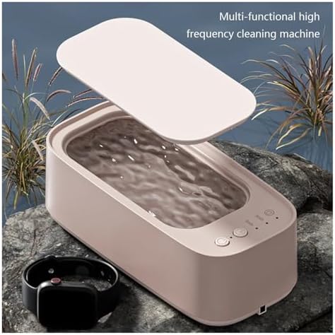Ultrasonic High-Frequency Vibration Cleaners Timing Cleaning Machine with 500ML Sink for Eyeglass/Braces/Comb/Razor/Makeup Brush(Green)