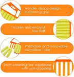 4 Pcs Window Venetian Blind Cleaner Duster Tool 7 Finger Blind Rush and Shutter Cleaner Brush Hand-held Window Shutter Air Conditioner Duster for Dirt(Orange, Blue, Red)
