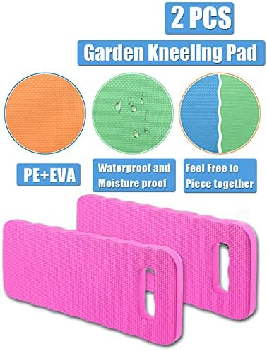 YWSHF 2 PCS Pink Garden Kneeling Pad,Knee Mat Waterproof Foam Knee Pads for Gardening,Cleaning,Baby Bath,Yoga,Praying and Exercise 15.745'' x 7.09'' x 0.79''