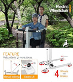 Patient Lift Transfer Chair - Electric Assist Lift Aid for Home Care Use - Portable Folding for Car - Transport Wheelchair for Seniors, Adults & Disabled