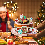 Gersoniel 150 Pieces Edible Christmas Cake Decorations Cupcake Topper Edible Christmas Wafer Stand Up Discs Birthday Cake Cupcake Supplies for Party Santa Clause Xmas Tree Snowman Decorations