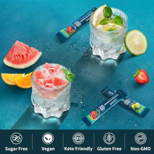 Electrolytes Powder Packets, 30 Sticks Hydration Packets Sugar Free, Electrolyte Drink Mix Travel Electrolyte Packets for Rapid Hydration, 6 Flavors
