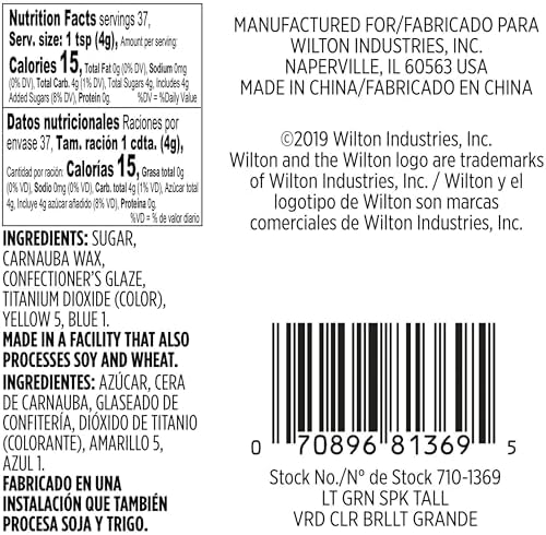Wilton Sparkling Sugar Decorating Sprinkles, 5.25 oz., Light Green