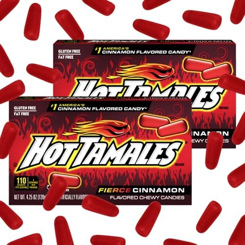 Hot Tamales Fierce Cinnamon Candy, 2 Pack Hot Cinnamon candy 4.25oz Each, Ideal for Cinnamon Candy Lovers and Fans of Hot Tamales, Perfect Hot Tamales Candy for Snacking, Sharing, Parties, or Gifting