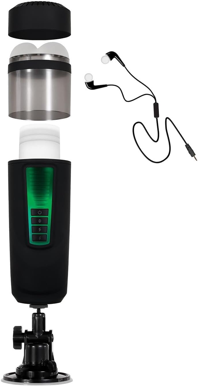 Evolved Novelties - Gender X - Message in A Bottle - 7 Spinning & Thrusting Speeds & Functions - Rechargeable Stroker - Black/Clear