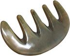 Gatuida Ox Horn Five-Tooth Massage Shampoo Comb for Women – Handmade Scraping Tool for Scalp Care and Acupoint Massage for Relaxation