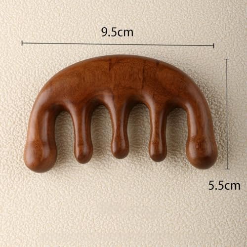 Wooden Scalp Massager & Hair Scrubber - Manual Head Massager with Sandalwood for Scalp Care, Portable Handheld Hair Growth Tool, Comfier Scalp Relaxation Brush for Stress Relief & Spa (Two-Piece Set)