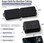 New Foldable & Double Protection Portable Weekly Pill Organizer 2 Times A Day with Etched Labels, AM PM 7 Day Week Medicine Box, Daily Travel Pill Case Dispenser for Vitamin, Supplement - All Black