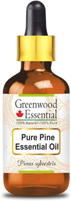 Greenwood Essential Pine Essential Oil (Pinus sylvestris) with Glass Dropper | Pure | Non-Sticky | Non-Greasy | Lightweight | Men & Women | All Skin Types | Steam Distilled 10ml (0.33 oz)