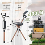 STEP2GOLD Ta-Da Chair Series 2 PRO MAX - Walking Cane with Seat, Sturdy Foldable Stool Supports 400 lb, Lightweight Aluminum Walking Stick with Chair, Anti-Slip, Ideal for Hiking & Outdoors (Black)