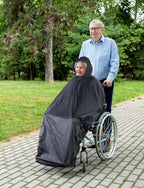 ANYOO Wheelchair Waterproof Poncho with Hood Reusable Cover Lightweight Poncho Cloak perfect for Adult