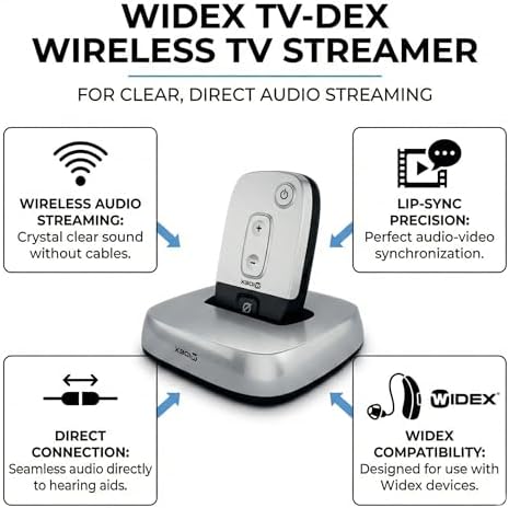 Widex TV-DEX Wireless TV Streamer for Hearing Aids Audio Streaming with Lip-Sync Precision – Direct Connection for Clear Sound – Compatible with Widex Hearing Aids